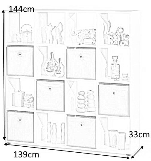 Melany boekenkast 16 - Wit