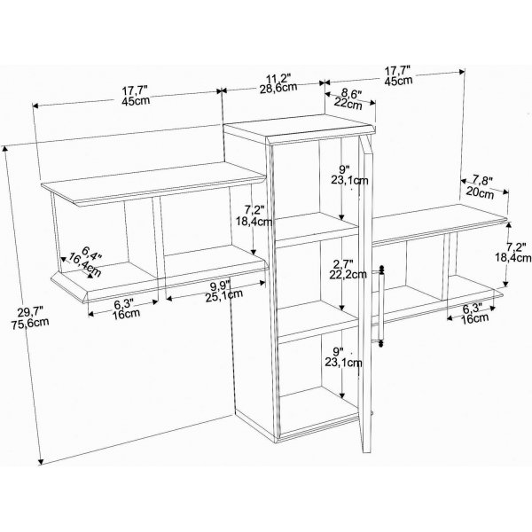Olida wandplank - Walnoot Olida wandplank - Walnoot