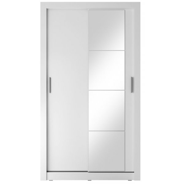 Garderob med skjutdörrar vit 120x215 cm - Mervyn Garderob med skjutdörrar vit 120x215 cm - Mervyn