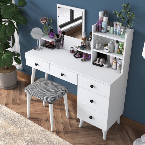 Bijou kaptafel 1, 122 x 40 cm - Wit Bijou kaptafel 1, 122 x 40 cm - Wit