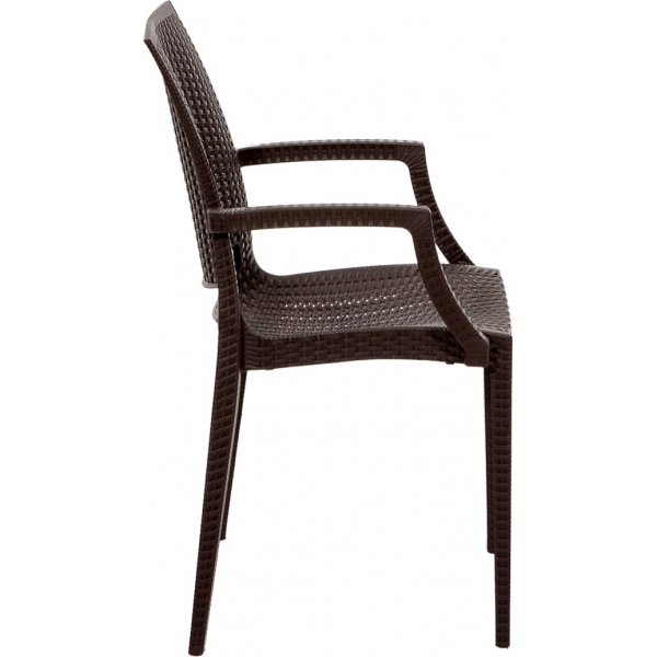 Groupe de salle à manger d\\\'extérieur Meco avec chaises à structure - Marron Groupe de salle à manger d\\\'extérieur Meco avec chaises à structure - Marron