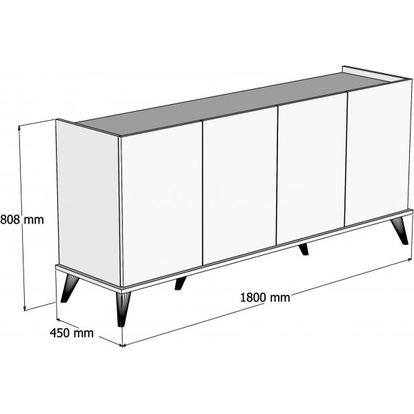 Skänk vit 180 cm - Elegant + Möbeltassar Skänk vit 180 cm - Elegant + Möbeltassar