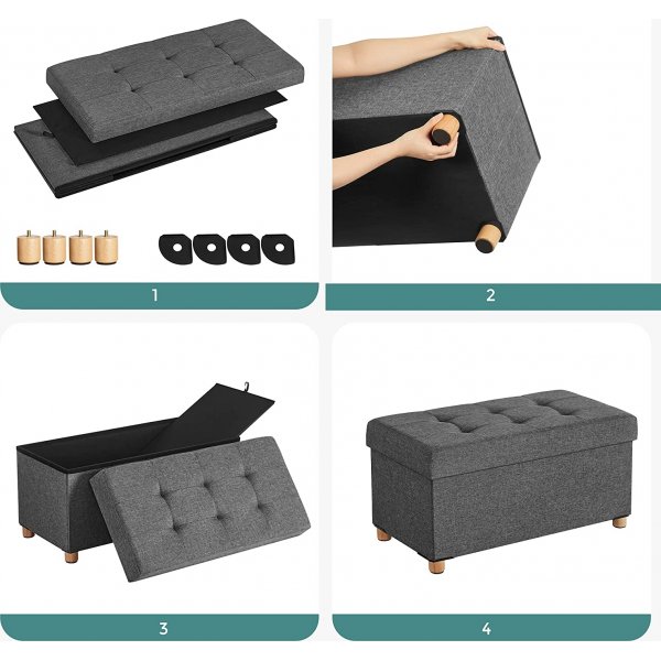 Banc Fideli avec rangement - Gris Banc Fideli avec rangement - Gris