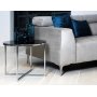 Irving runt sidobord - Krom/Svart glas
