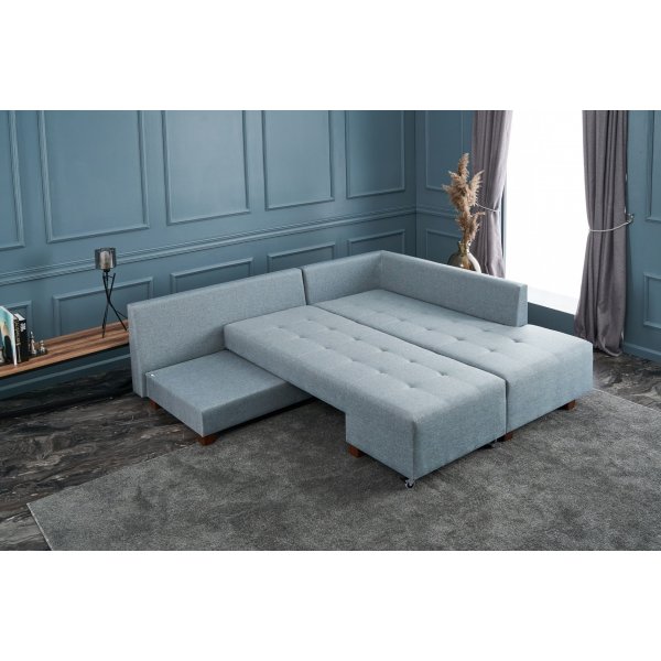 Canapé d\\\'angle droit Manama - Bleu clair Canapé d\\\'angle droit Manama - Bleu clair